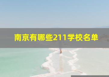 南京有哪些211学校名单