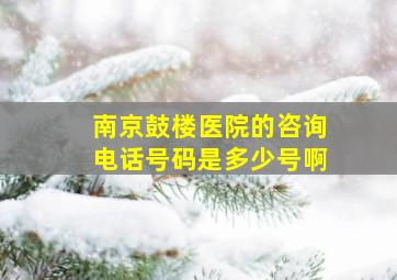 南京鼓楼医院的咨询电话号码是多少号啊