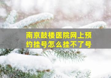 南京鼓楼医院网上预约挂号怎么挂不了号