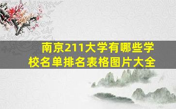 南京211大学有哪些学校名单排名表格图片大全