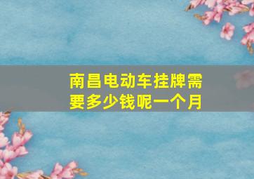 南昌电动车挂牌需要多少钱呢一个月