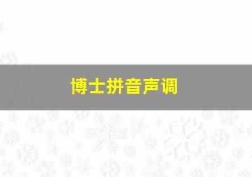 博士拼音声调