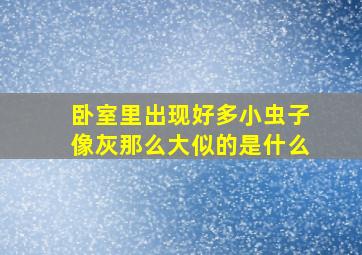 卧室里出现好多小虫子像灰那么大似的是什么