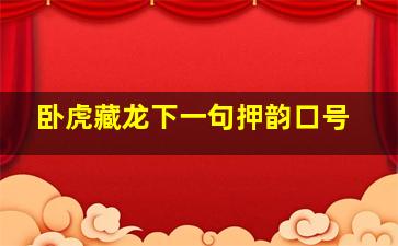 卧虎藏龙下一句押韵口号