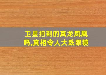 卫星拍到的真龙凤凰吗,真相令人大跌眼镜