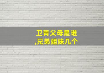 卫青父母是谁,兄弟姐妹几个