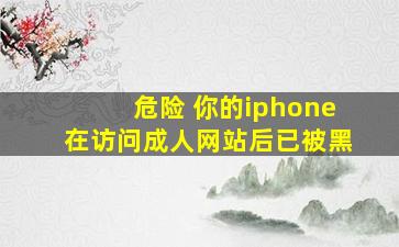 危险 你的iphone在访问成人网站后已被黑