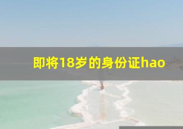 即将18岁的身份证hao