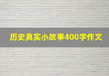 历史真实小故事400字作文