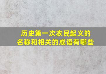 历史第一次农民起义的名称和相关的成语有哪些