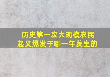 历史第一次大规模农民起义爆发于哪一年发生的