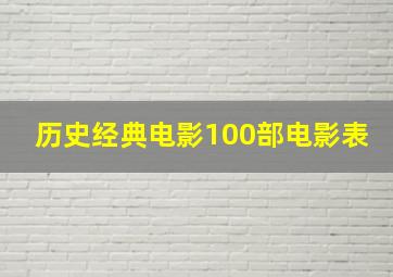 历史经典电影100部电影表