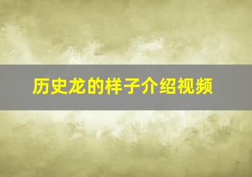 历史龙的样子介绍视频