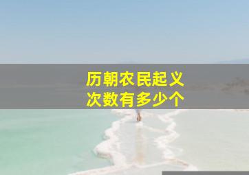 历朝农民起义次数有多少个