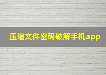 压缩文件密码破解手机app