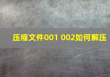 压缩文件001 002如何解压