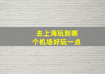 去上海玩到哪个机场好玩一点