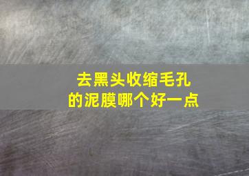 去黑头收缩毛孔的泥膜哪个好一点