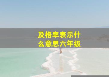 及格率表示什么意思六年级