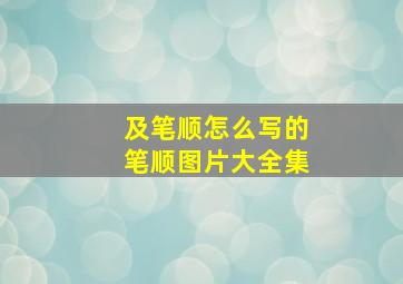 及笔顺怎么写的笔顺图片大全集