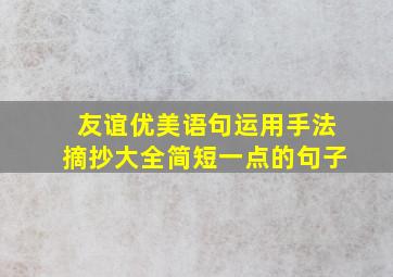 友谊优美语句运用手法摘抄大全简短一点的句子