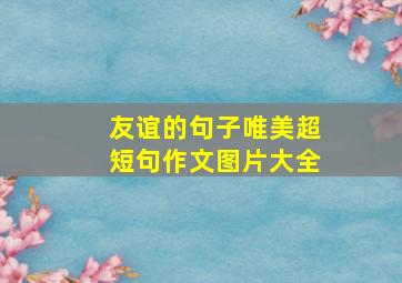 友谊的句子唯美超短句作文图片大全