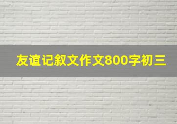 友谊记叙文作文800字初三