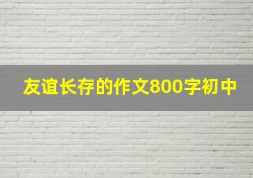 友谊长存的作文800字初中