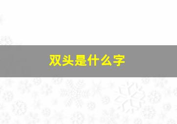 双头是什么字