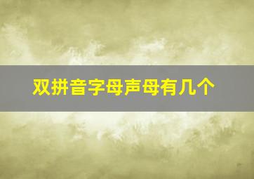 双拼音字母声母有几个