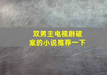 双男主电视剧破案的小说推荐一下