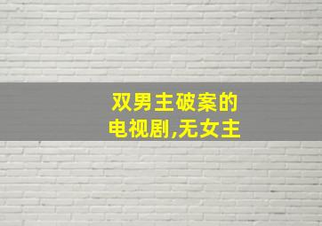 双男主破案的电视剧,无女主