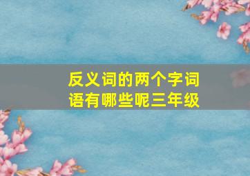 反义词的两个字词语有哪些呢三年级