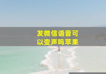 发微信语音可以变声吗苹果