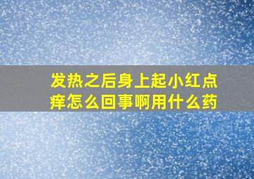 发热之后身上起小红点痒怎么回事啊用什么药