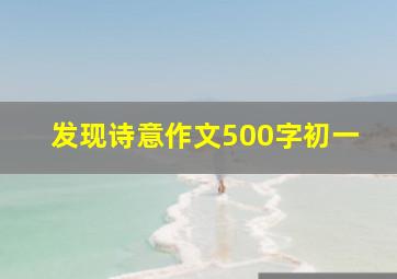 发现诗意作文500字初一