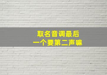 取名音调最后一个要第二声嘛