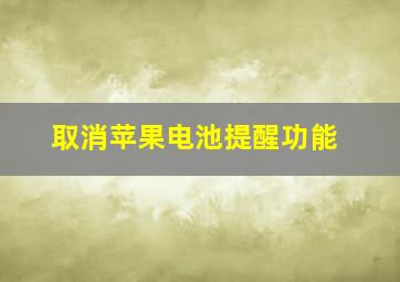 取消苹果电池提醒功能