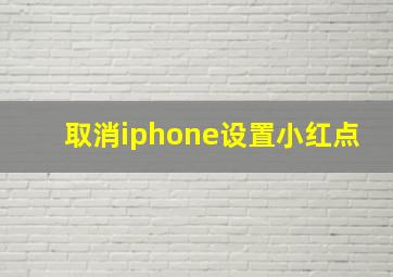 取消iphone设置小红点