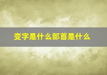 变字是什么部首是什么