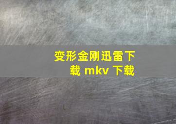 变形金刚迅雷下载 mkv 下载