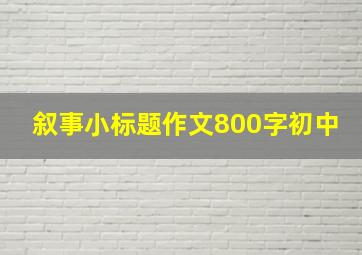 叙事小标题作文800字初中