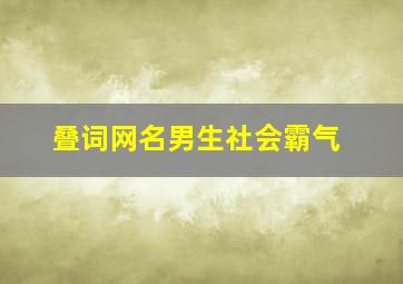 叠词网名男生社会霸气