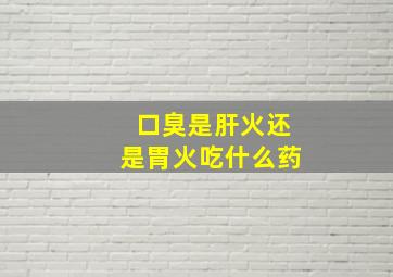 口臭是肝火还是胃火吃什么药