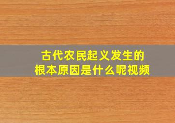 古代农民起义发生的根本原因是什么呢视频