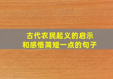 古代农民起义的启示和感悟简短一点的句子