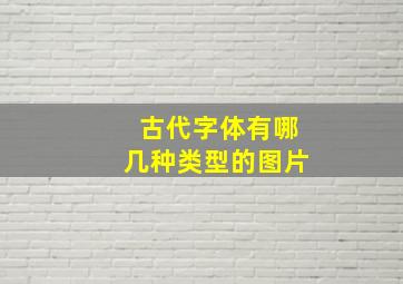 古代字体有哪几种类型的图片