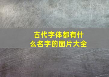 古代字体都有什么名字的图片大全