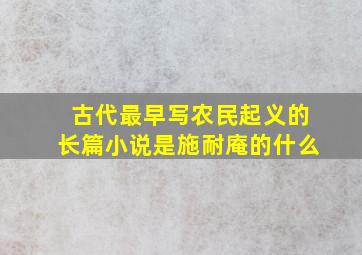 古代最早写农民起义的长篇小说是施耐庵的什么