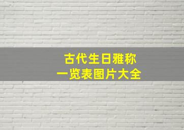 古代生日雅称一览表图片大全